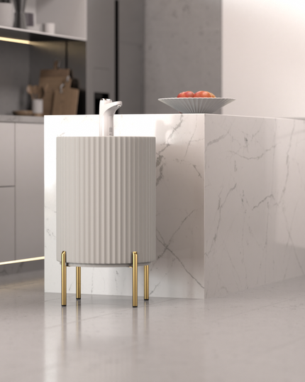 WST Water Storage Table – Rome, Light Grey, Gold Legs