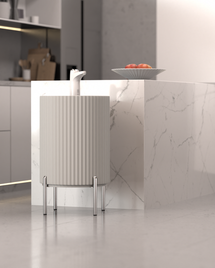 WST Water Storage Table – Rome, Light Grey, Silver Legs